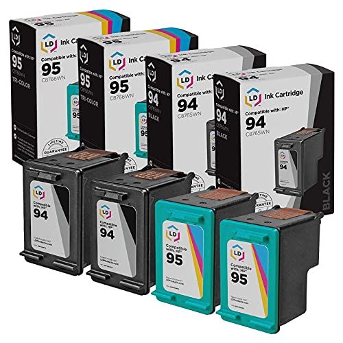  LD Products LD Remanufactured Ink Cartridge Replacement for HP 94 & HP 95 (2 Black, 2 Color, 4-Pack)