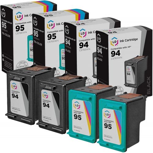  LD Products LD Remanufactured Ink Cartridge Replacement for HP 94 & HP 95 (2 Black, 2 Color, 4-Pack)