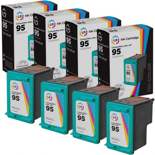  LD Products LD Remanufactured Ink Cartridge Replacement for HP 95 C8766WN (Color, 4-Pack)