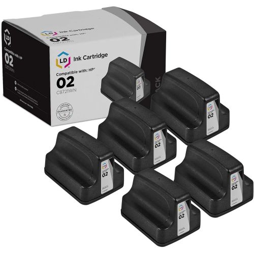  LD Products LD Remanufactured Ink Cartridge Replacement for HP 02 C8721WN (Black, 5-Pack)