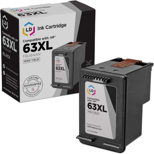  LD Products Remanufactured Ink Cartridge Replacement for HP 63XL F6U64AN High Yield (Black) for use in HP Deskjet 1110, 1111, 1112, 2130, 2131, 2132, 2133, 2134, 2136, 3630, 3631,