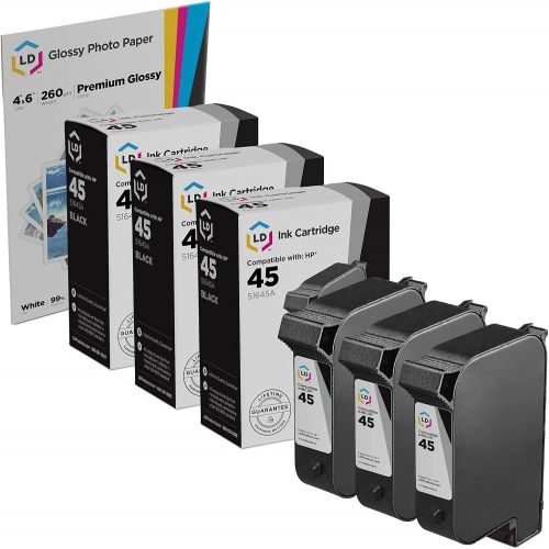  LD Products LD Remanufactured Ink Cartridge Replacements for HP 45 51645A (Black, 3-Pack)