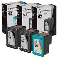 LD Products Remanufactured Ink Cartridge Replacements for HP 92 & HP 95 (2 C9362WN Black, 1 C8766WN Color, 3-Pack) for use in Office Jet 6304, 6305, 6307, 6308, 6310, 6310v, 6310xi