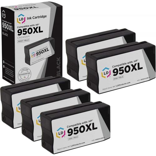  LD Products LD Compatible Ink Cartridge Replacement for HP 950XL CN045AN High Yield (Black, 5-Pack)