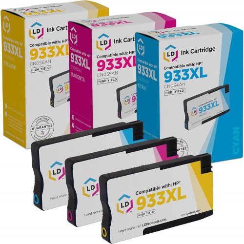  LD Products LD Compatible Ink Cartridge Replacement for HP 933XL High Yield (Cyan, Magenta, Yellow, 3-Pack)