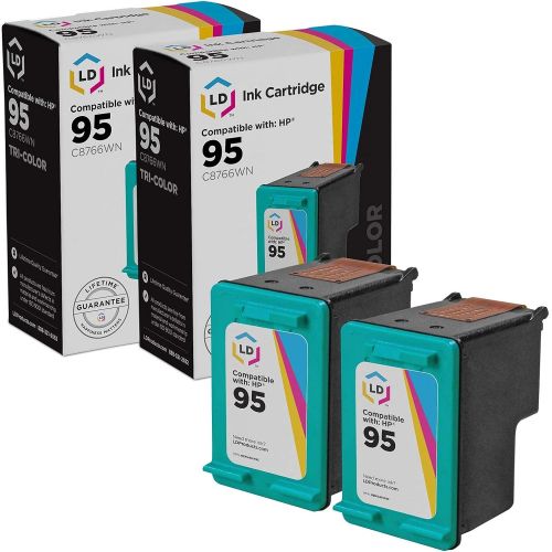  LD Products LD Remanufactured Replacement Ink Cartridges for Hewlett Packard C8766WN (HP 95) Tri-Color (2 Pack)