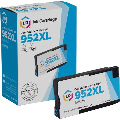  LD Products Compatible Ink Cartridge Replacement for HP 952XL 952 XL L0S61AN High Yield (Cyan)