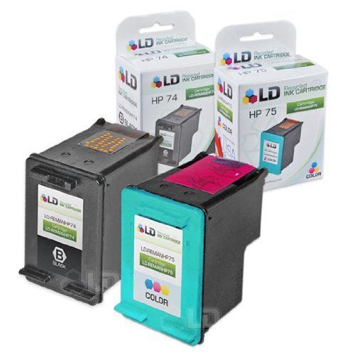  LD Products LD Remanufactured Replacements for HP 74 & HP 75 (1 Black, 1 Color, 2-Pack)