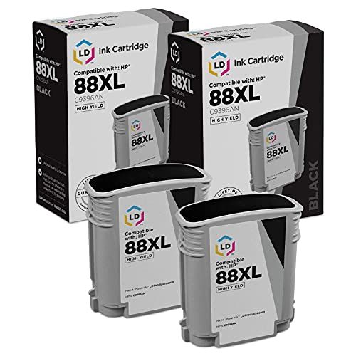  LD Products LD Remanufactured Ink Cartridge Replacement for HP 88XL C9396AN High Yield (Black, 2-Pack)