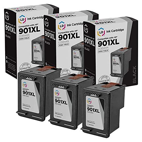  LD Products LD Remanufactured Ink Cartridge Replacement for HP 901 CC653AN (Black, 3-Pack)