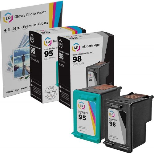  LD Products LD Remanufactured Ink Cartridge Replacements for HP 98 & HP 95 (1 Black, 1 Color, 2-Pack)