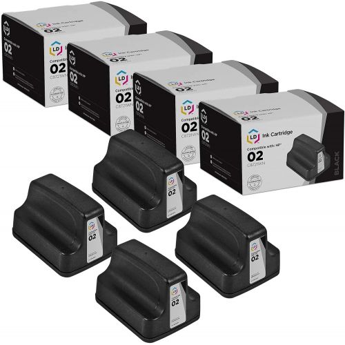  LD Products LD Remanufactured Ink Cartridge Replacement for HP 02 C8721WN (Black, 4-Pack)