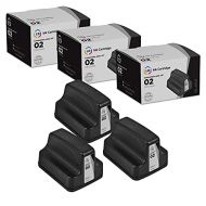 LD Products LD Remanufactured Ink Cartridge Replacement for HP 02 C8721WN (Black, 3-Pack)