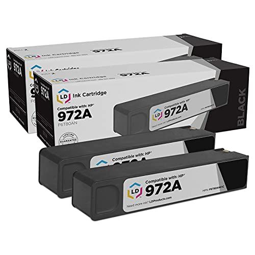  LD Products LD Compatible Ink Cartridge Replacements for HP 972A F6T80AN (Black, 2-Pack)