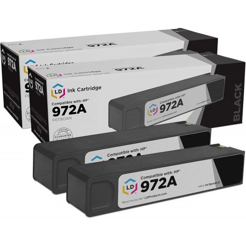 LD Products LD Compatible Ink Cartridge Replacements for HP 972A F6T80AN (Black, 2-Pack)