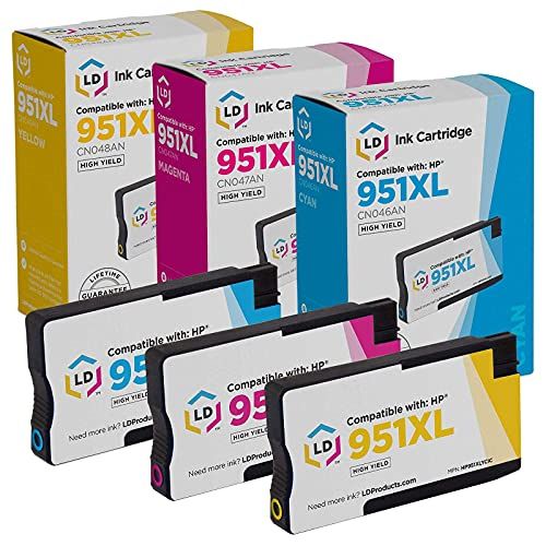 LD Products LD Compatible Ink Cartridge Replacements for HP 951XL High Yield (Cyan, Magenta, Yellow, 3-Pack)