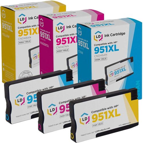  LD Products LD Compatible Ink Cartridge Replacements for HP 951XL High Yield (Cyan, Magenta, Yellow, 3-Pack)