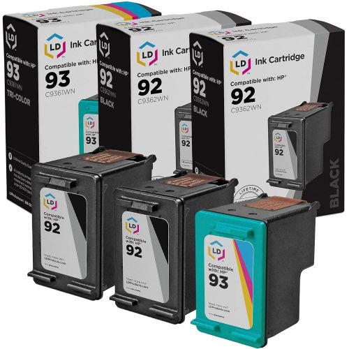  LD Products LD Remanufactured Ink Cartridge Replacements for HP 92 & HP 93 (2 Black, 1 Color, 3-Pack)