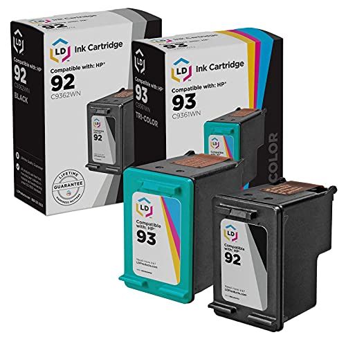  LD Products Remanufactured Ink Cartridge Replacement for HP 92 & HP 93 (C9362WN Black, 1 C9361WN Color, 2-Pack) for DeskJet 5420 5440 PSC 1507 1510 PhotoSmart C3100 C3110 C3135 C31