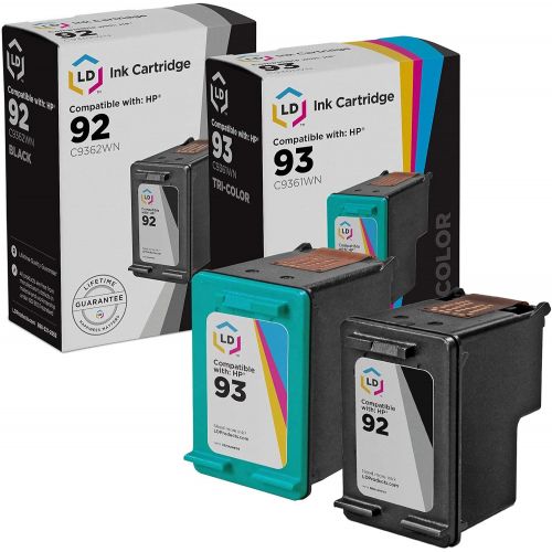  LD Products Remanufactured Ink Cartridge Replacement for HP 92 & HP 93 (C9362WN Black, 1 C9361WN Color, 2-Pack) for DeskJet 5420 5440 PSC 1507 1510 PhotoSmart C3100 C3110 C3135 C31