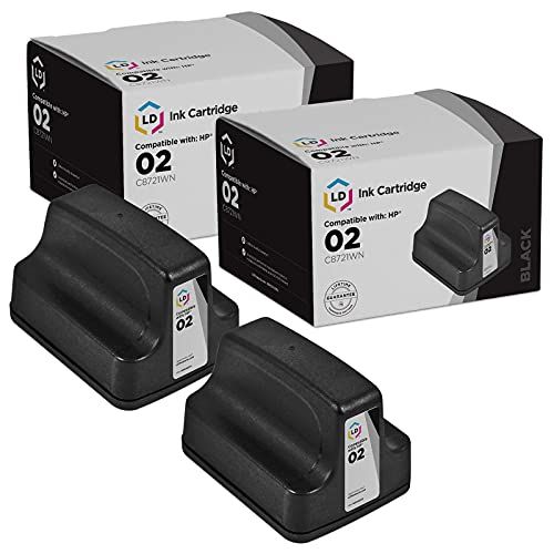  LD Products LD Remanufactured Ink Cartridge Replacement for HP 02 C8721WN (Black, 2-Pack)