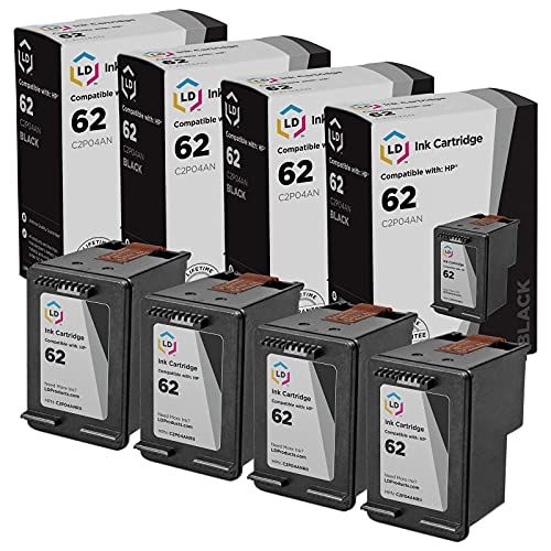  LD Products LD Remanufactured Ink Cartridge Replacement for HP 62 C2P04AN (Black, 4-Pack)