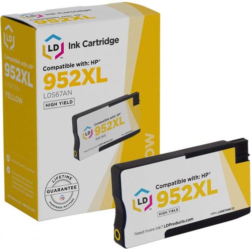  LD Products Compatible Ink Cartridge Replacement for HP 952XL 952 XL L0S67AN High Yield (Yellow)