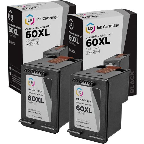  LD Products LD Remanufactured Ink Cartridge Replacement for HP 60XL CC641WN High Yield (Black, 2-Pack)