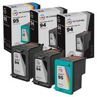 LD Products LD Remanufactured Ink Cartridge Replacement for HP 94 & HP 95 (2 Black, 1 Color, 3-Pack)