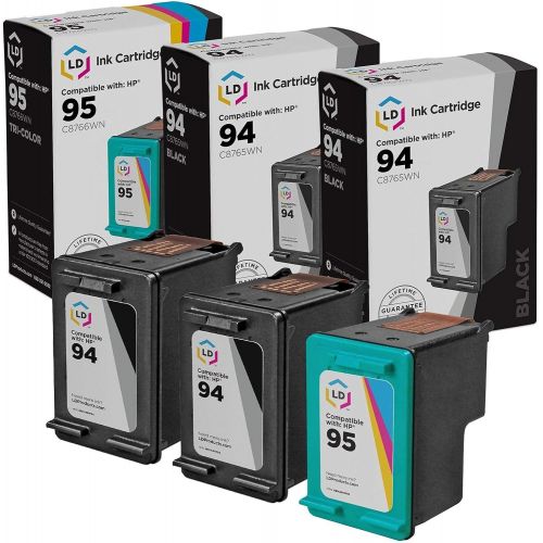  LD Products LD Remanufactured Ink Cartridge Replacement for HP 94 & HP 95 (2 Black, 1 Color, 3-Pack)