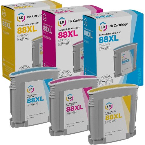  LD Products LD Remanufactured Ink Cartridge Replacement for HP 88XL High Yield (Cyan, Magenta, Yellow, 3-Pack)