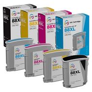 LD Products LD Remanufactured Ink Cartridge Replacement for HP 88XL High Yield (Black, Cyan, Magenta, Yellow, 4-Pack)