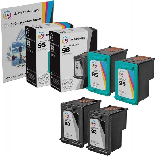  LD Products LD Remanufactured Ink Cartridge Replacements for HP 98 & HP 95 (2 Black, 2 Color, 4-Pack)