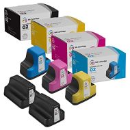 LD Products LD Remanufactured Ink Cartridge Replacement for HP 02 (2 Black, 1 Cyan, 1 Magenta, 1 Yellow, 5-Pack)