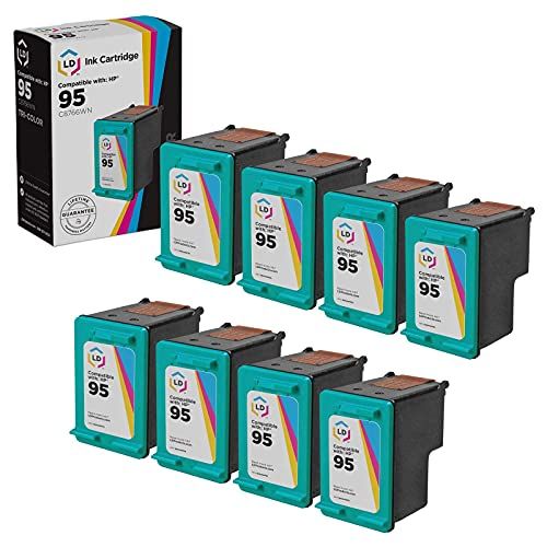  LD Products LD Remanufactured Ink Cartridge Replacement for HP 95 C8766WN (Tri Color, 8-Pack)