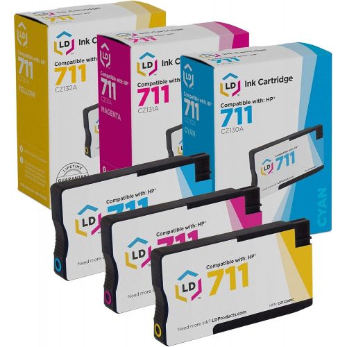  LD Products LD Remanufactured Ink Cartridge Replacement for HP 711 (Cyan, Magenta, Yellow, 3-Pack)