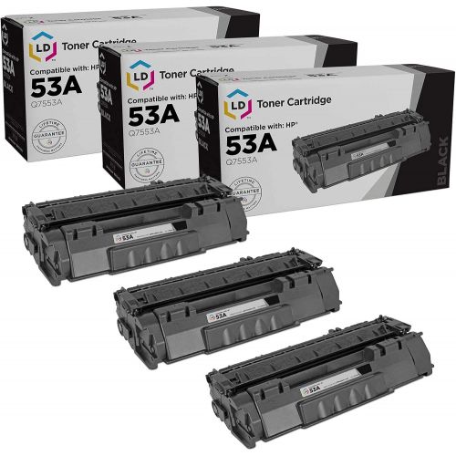  LD Products LD Compatible Toner Cartridge Replacement for HP 53A Q7553A (Black, 3-Pack)
