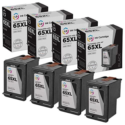  LD Products LD Remanufactured Ink Cartridge Replacement for HP 65XL N9K04AN High Yield (Black, 4-Pack)