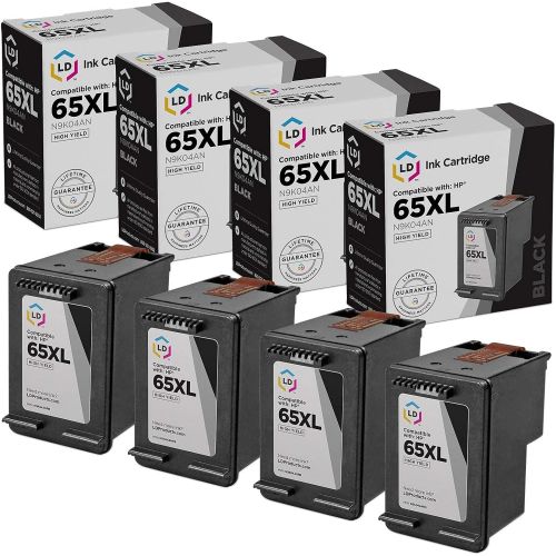 LD Products LD Remanufactured Ink Cartridge Replacement for HP 65XL N9K04AN High Yield (Black, 4-Pack)