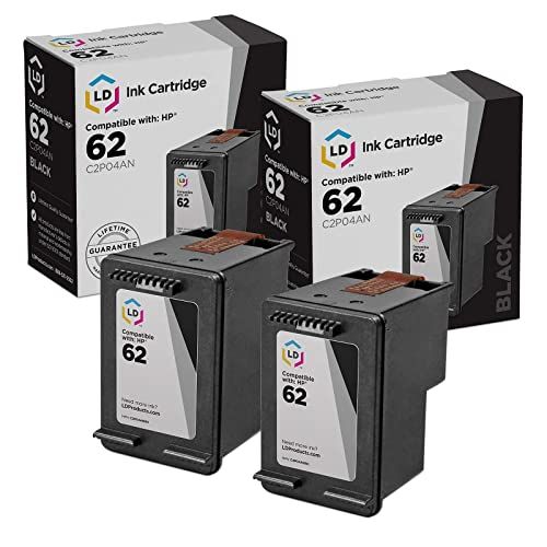  LD Products LD Remanufactured Ink Cartridge Replacement for HP 62 C2P04AN (Black, 2-Pack)