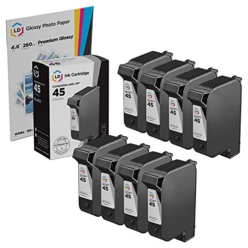  LD Products LD Remanufactured Ink Cartridge Replacements for HP 45 51645A (Black, 8-Pack)