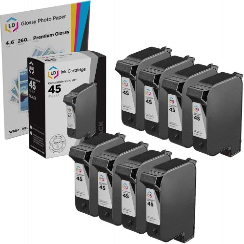  LD Products LD Remanufactured Ink Cartridge Replacements for HP 45 51645A (Black, 8-Pack)