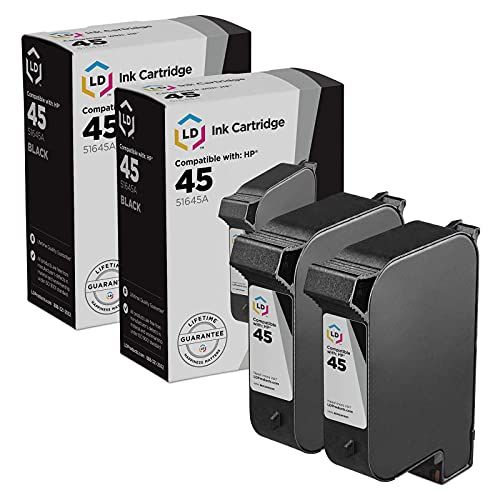  LD Products LD Remanufactured Ink Cartridge Replacements for HP 45 51645A (Black, 2-Pack)