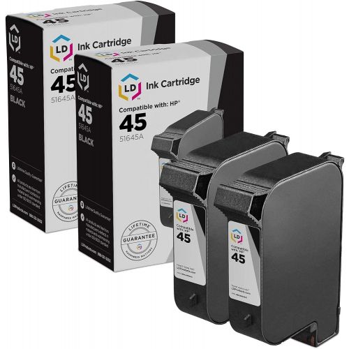  LD Products LD Remanufactured Ink Cartridge Replacements for HP 45 51645A (Black, 2-Pack)