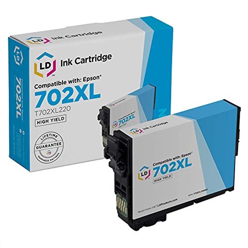  LD Products LD Remanufactured Ink Cartridge Replacement for Epson 702XL T702XL220 High Yield (Cyan)