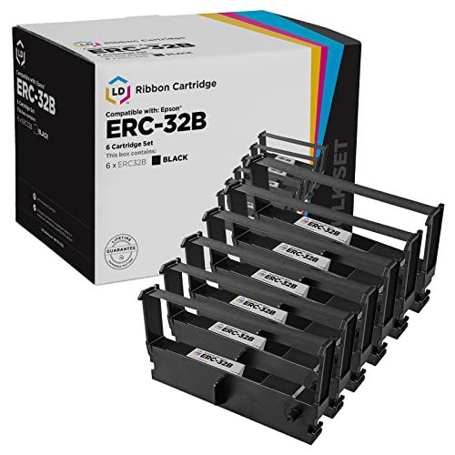  LD Products LD Compatible POS Ribbon Cartridge Replacement for Epson ERC-32B (Black, 6-Pack)
