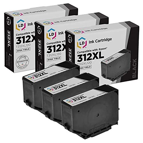  LD Products LD Remanufactured Ink Cartridge Replacements for Epson 312XL T312XL120 High Yield (Black, 3-Pack)