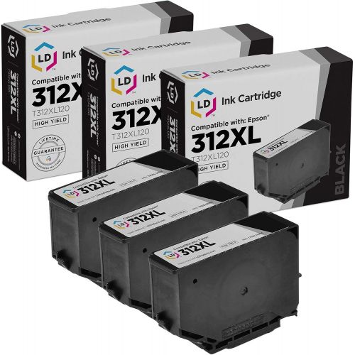  LD Products LD Remanufactured Ink Cartridge Replacements for Epson 312XL T312XL120 High Yield (Black, 3-Pack)