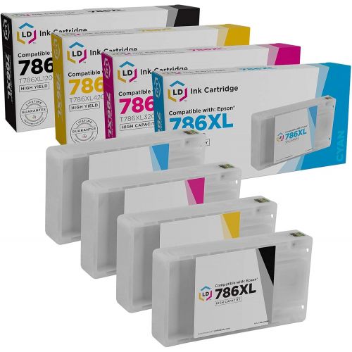  LD Products LD Remanufactured Ink Cartridge Replacements for Epson 786XL High Yield (Black, Cyan, Magenta, Yellow, 4-Pack)