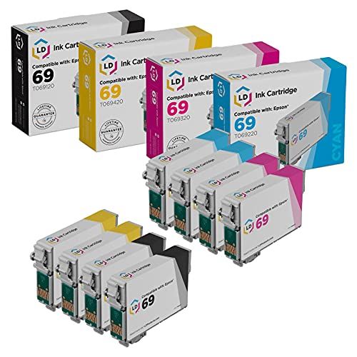  LD Products Remanufactured Ink Cartridge Replacement for Epson T069 ( Black,Cyan,Magenta,Yellow , 8-pack )
